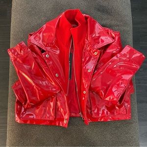 Pleather jacket with silver detail. Multiple sizes available.